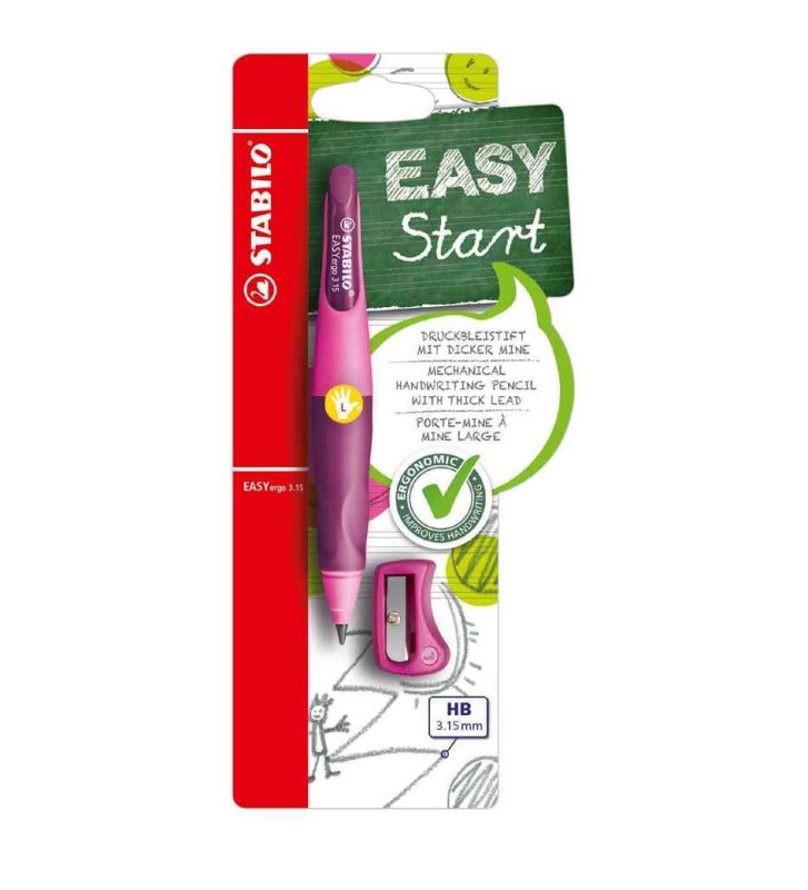 Porte-mine d'apprentissage EASYergo 3.15, rose pour gauchers