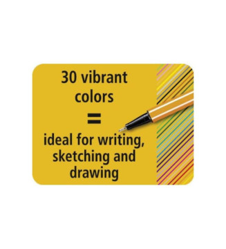 Coffret de 25 Stylo-Feutre POINT 88 Pointe Fine 0,4 mm couleurs assorties