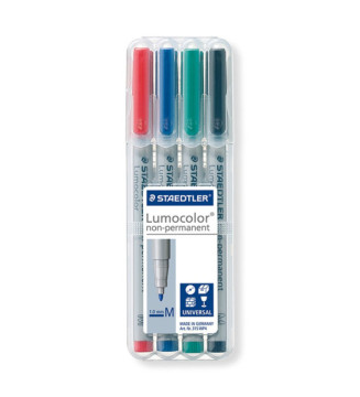 Etui de 4 Marqueurs Lumocolor 315 M Non-Permanent Pointe Moyenne Assortis
