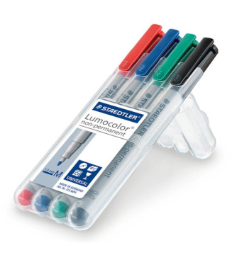 Etui de 4 Marqueurs Lumocolor 315 M Non-Permanent Pointe Moyenne Assortis