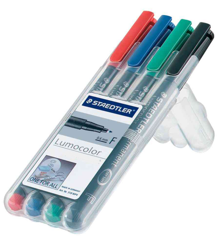Lot de 4 Lumocolor marqueur non-permanent 316F Assortis
