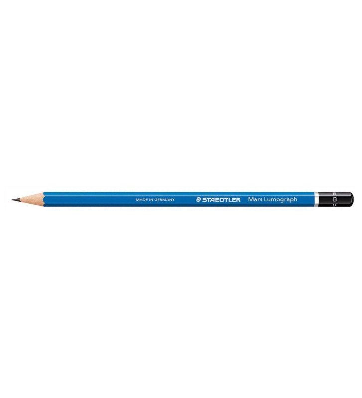 Crayon Papier Mars Lumograph 100 Corps Laqué Bleu Mine 2 mm B
