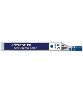 Etui de 12 mines 0,5mm Mars micro coloris bleu