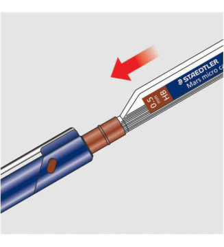 Etui de 12 mines 0,5mm Mars micro coloris bleu