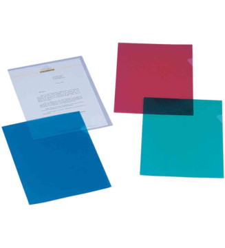 Boite de 100 Pochettes Coins A4 en polypropylène grainé 12/100 Assorties