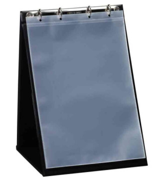 Reliure chevalet de table A4 à la française avec 10 pochettes Noir