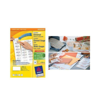 paquet de 2400 étiquettes multi-usages, 105 x 48 mm, blanc