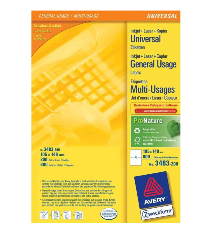 QuickPEEL Etiquettes universelles, blanc
