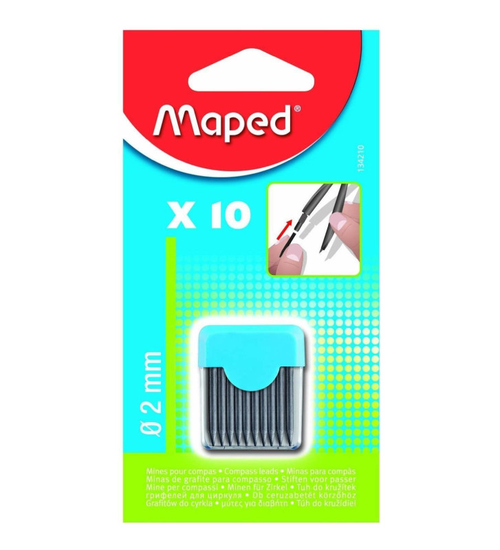 Lot de 10 mines 2 mm pour Compas