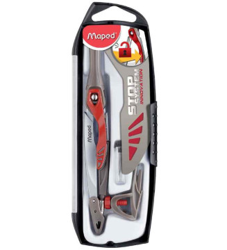 Etui Compas Stop System, 3 pièces, Coloris Aléatoire
