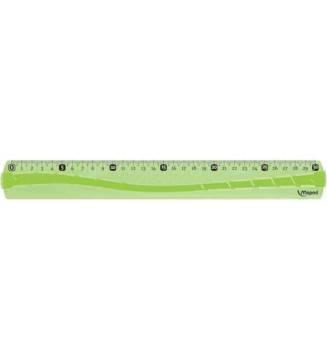 Règle plate double décimètre incassable Flex 20 cm couleur aléatoire bleu ou vert