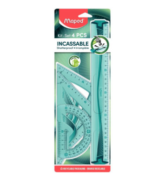 Kit de géometrie Flex incassable 4 pièces règle de 30 cm