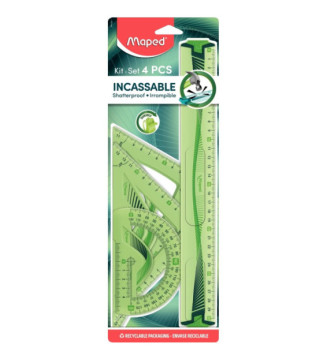 Kit de géometrie Flex incassable 4 pièces règle de 30 cm