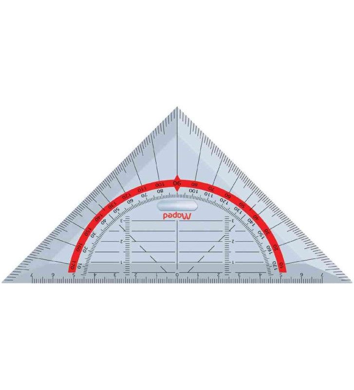 Équerre geométrique Technic 45° Hypothénuse 160 mm 4 en 1