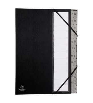 Trieur Ordonator 24 Compartiments Dos Extensible Alphabétiques Noir
