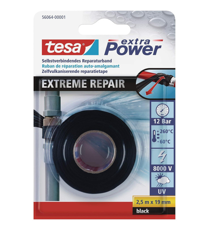 Ruban de Réparation Extreme Repair 19 mm x 2,5m Etanchéité Isolation Noir