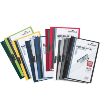 Lot de 25 chemises à clip DURACLIP ORIGINAL 30, format A4 Assorties