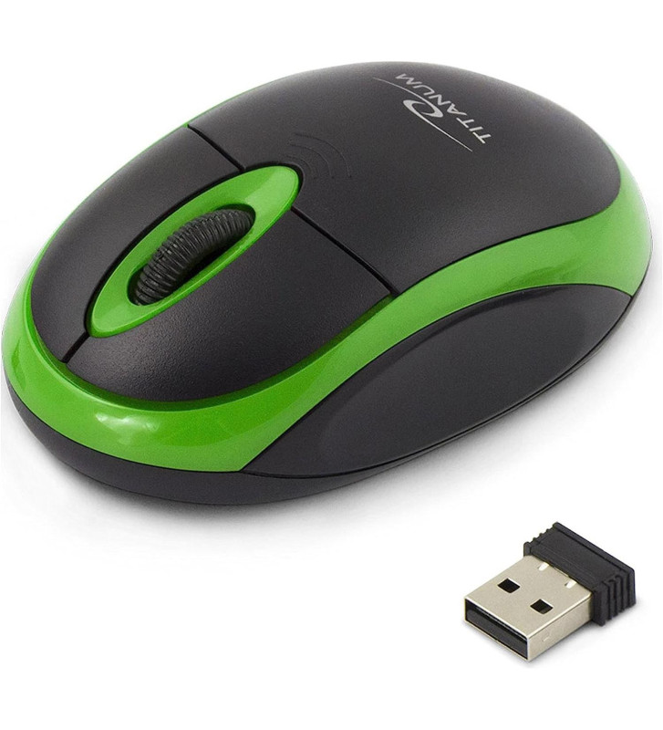 Souris sans Fil VULTURE Petite Maniable 3 Boutons 1000 dpi, Verte