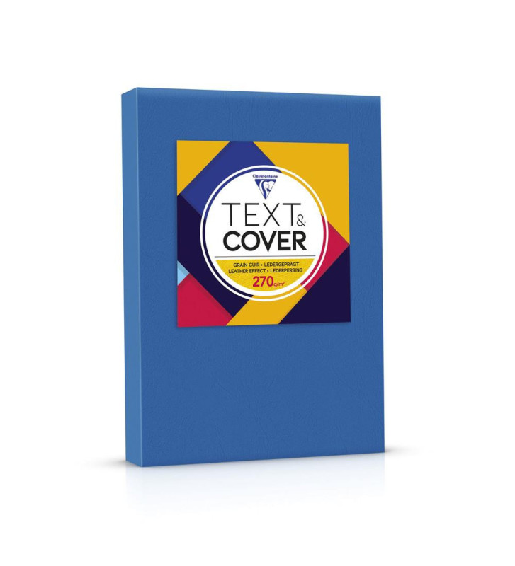 Paquet 100 Couvertures reliure Text&Cover 270g A4 210x297 mm Bleu écolier