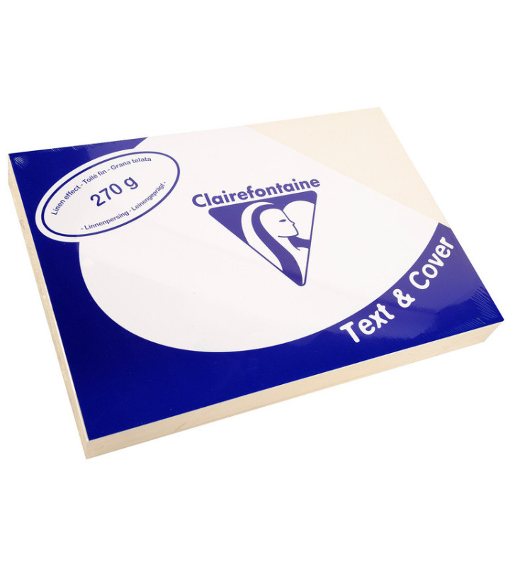 Paquet 100 Couvertures reliure Text&Cover Toilé 270g A4 210x297 mm Blanc ivoire