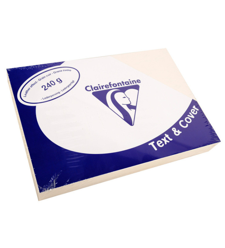 Paquet 100 Couvertures reliure Text&Cover Cuir 240g A4 210x297 mm Ivoire