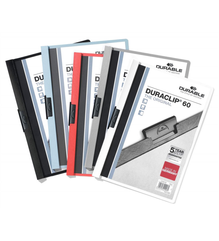 Lot de 25 chemises à clip DURACLIP ORIGINAL 60, A4, assortie