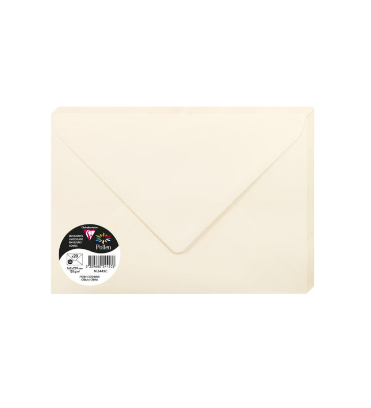 Lot de 20 Enveloppe 120g 162x229 ivoire