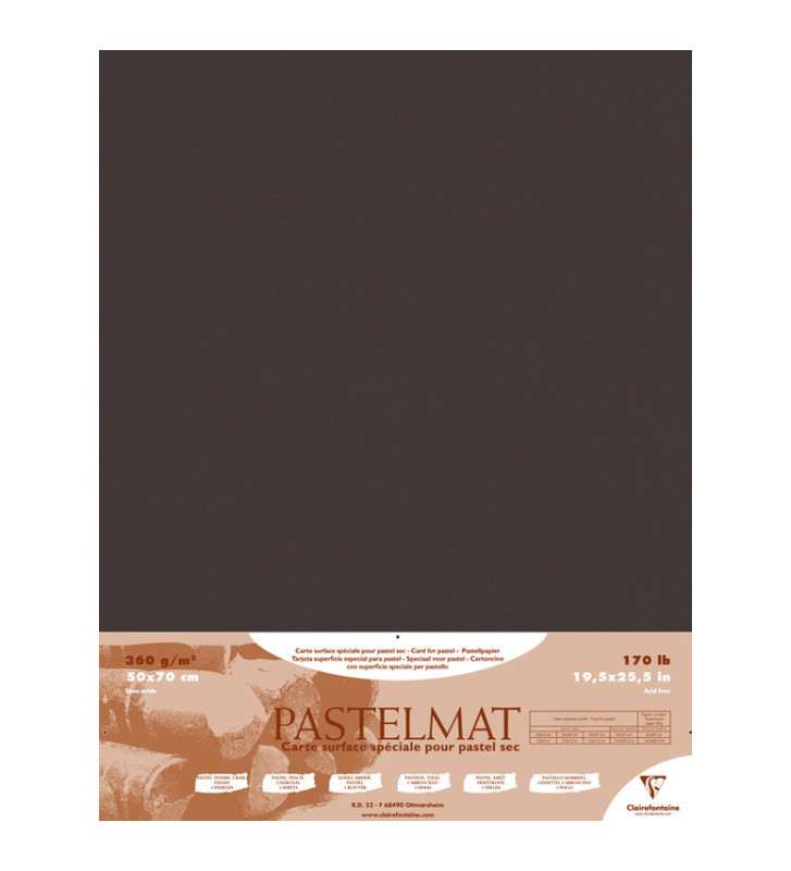 Paquet de 5 feuilles Pastelmat 360g 50x70 Anthracite