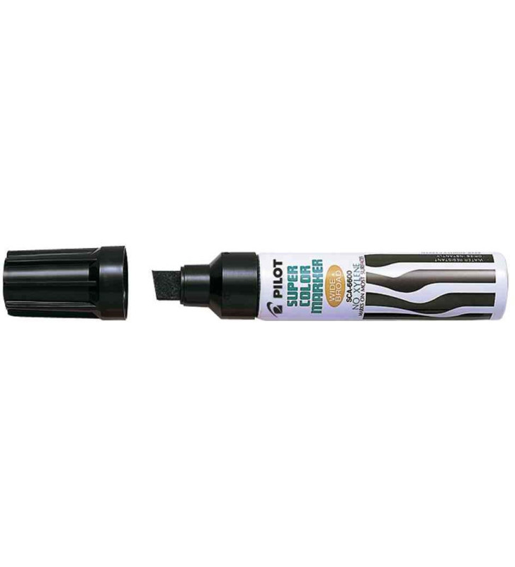 Marqueur Permanent SCA-6600 Corps Métal Pointe Biseau Extra large Noir