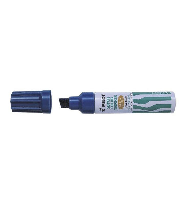 Marqueur Permanent SCA-6600 Corps Métal Pte Biseau Extra large Bleu