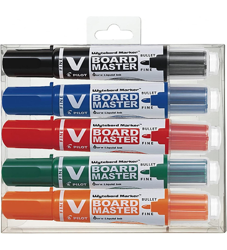 Etui de 5 Marqueurs V-BOARD MASTER Begreen pointe conique Fine Assortis