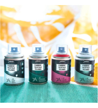 Peinture en Spray 7A - 100ml Spécial Textiles Naturels et Synthétiques BLANC