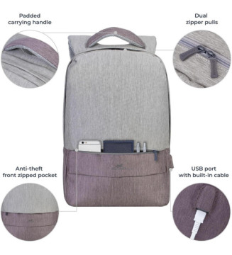 Sac à Dos pour PC portable Anti-Vol Gris/Mocha 15.6