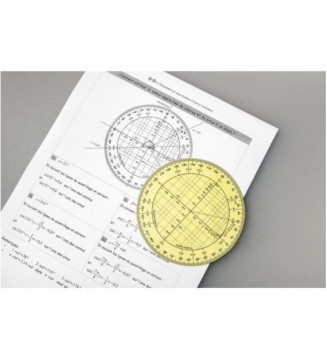 Rapporteur trigoniométrique Ø11cm 360° en plastique jaune