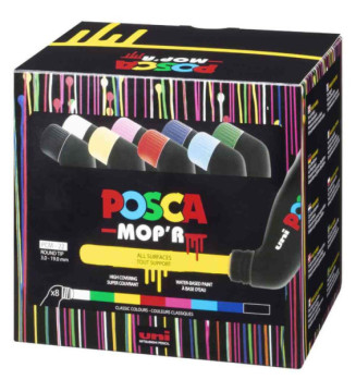 Set de 8 Marqueurs MOP'R pointe ronde 19mm PCM22/8 PF Assortis