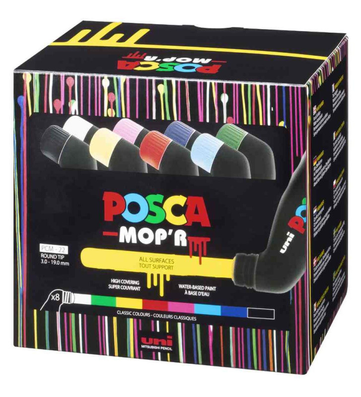 Set de 8 Marqueurs MOP'R pointe ronde 19mm PCM22/8 PF Assortis