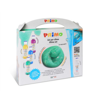 Slime-lab Assortiment de 4 colles à eau colorées en flacon 240 ml et 1 activateur pour Slime