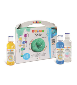 Slime-lab Assortiment de 4 colles à eau colorées en flacon 240 ml et 1 activateur pour Slime