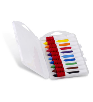 Boîte PP 10 Crayons à la Cire Poignée Ergonomique 10 couleurs
