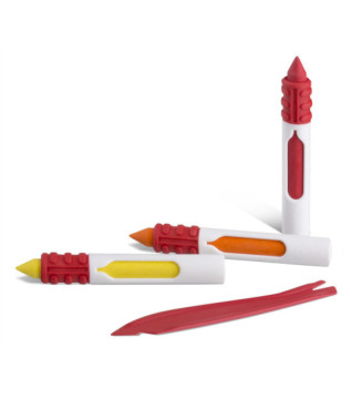 Boîte PP 10 Crayons à la Cire Poignée Ergonomique 10 couleurs