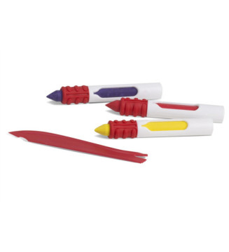 Boîte PP 10 Crayons à la Cire Poignée Ergonomique 10 couleurs