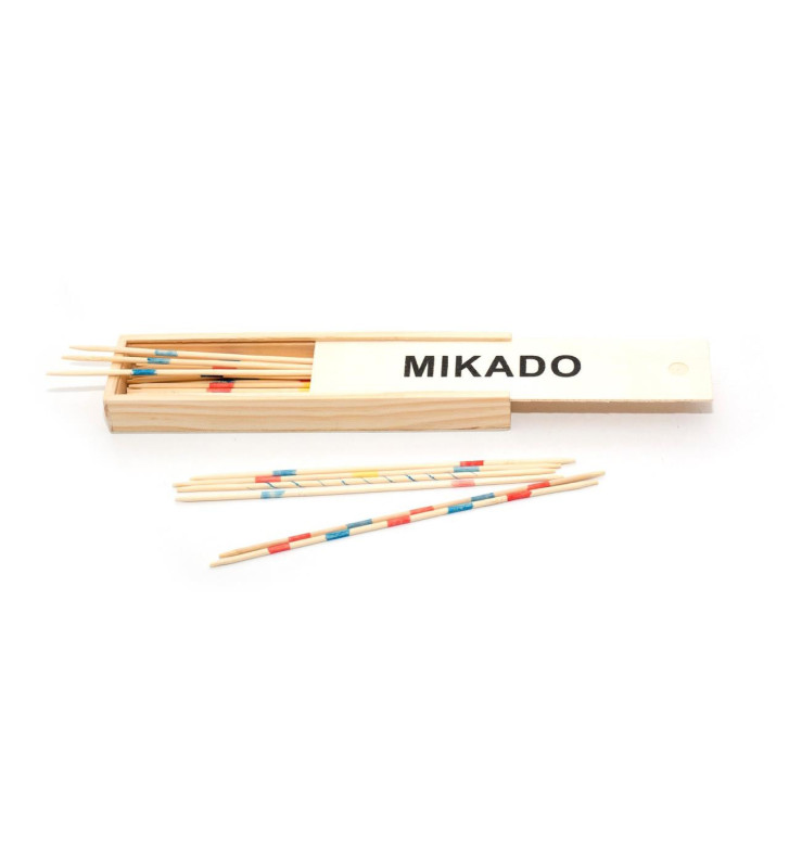 Jeu du MIKADO en bois 18 cm dans un plumier en bois