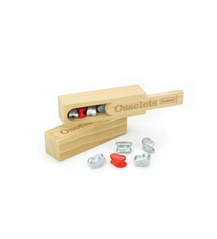 Jeu de 5 Osselets dans un coffret en hêtre