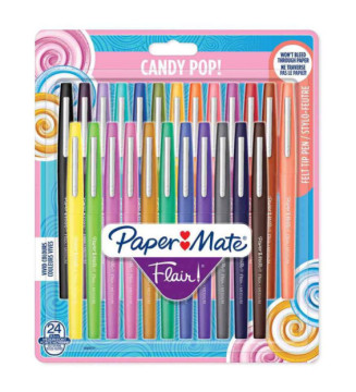 Stylos feutre Flair Candy Pop, étui de 24