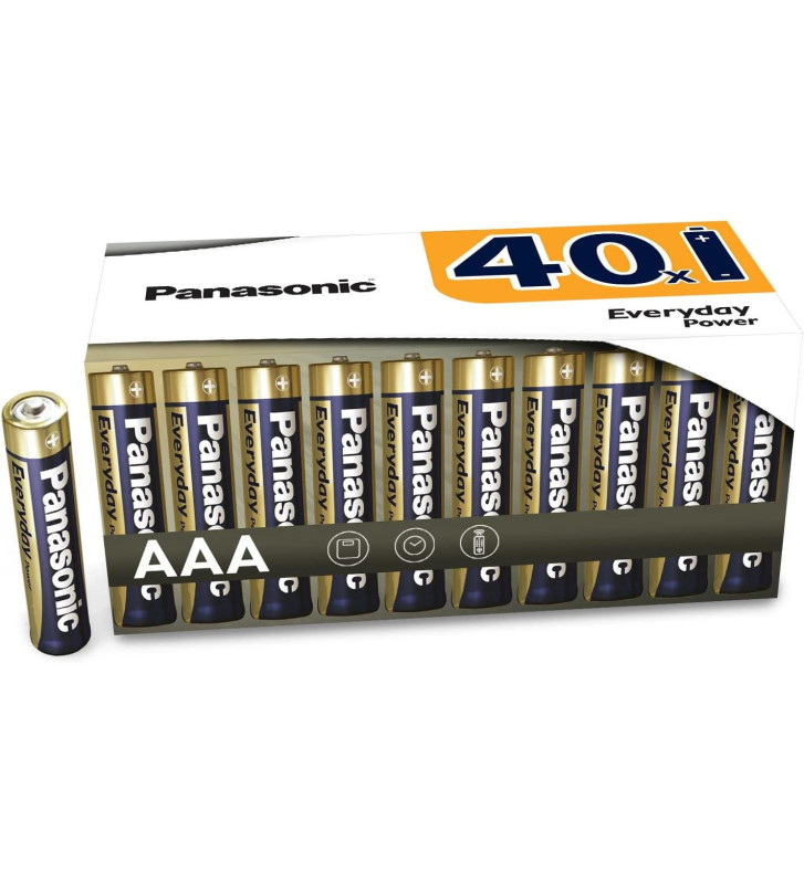 Pack 40 Piles Alcalines Everryday Power Silver AAA/LR03/Micro 1,5V