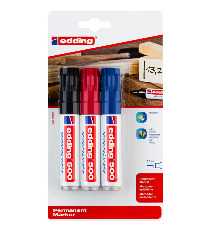 Marqueur Permanent 500 blister de 3 Assorti 2-7 mm