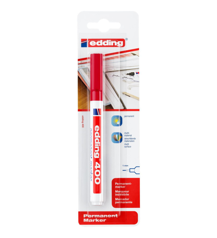 Marqueur Permanent 400 Rouge Pointe Fine 1 mm