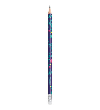 Pack 6 Crayons Papier PIXEL PARTY HB Bout Gomme