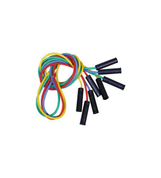 Lot de 4 cordes à sauter en plastique 225 cm avec poignées coloris Aléatoire