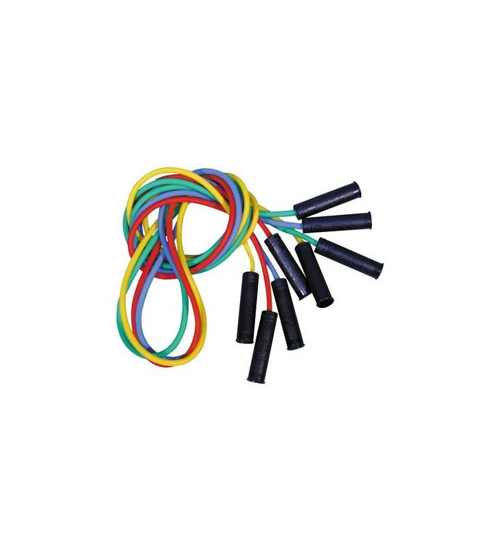 Lot de 4 cordes à sauter en plastique 225 cm avec poignées coloris Aléatoire